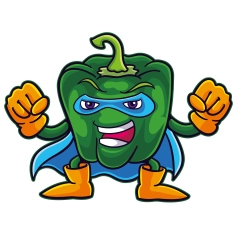 Craft Supply Classroom Cutout | Superhero Green Capsicum Vegetable Cutout